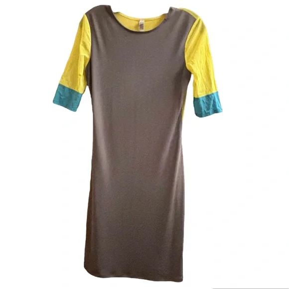 knee length dresses for ladies Color Block Gradient Strapless Ruched Mesh Split Dress main image 0